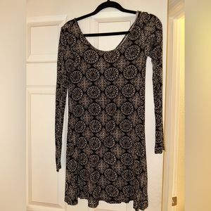 long sleeve print dress